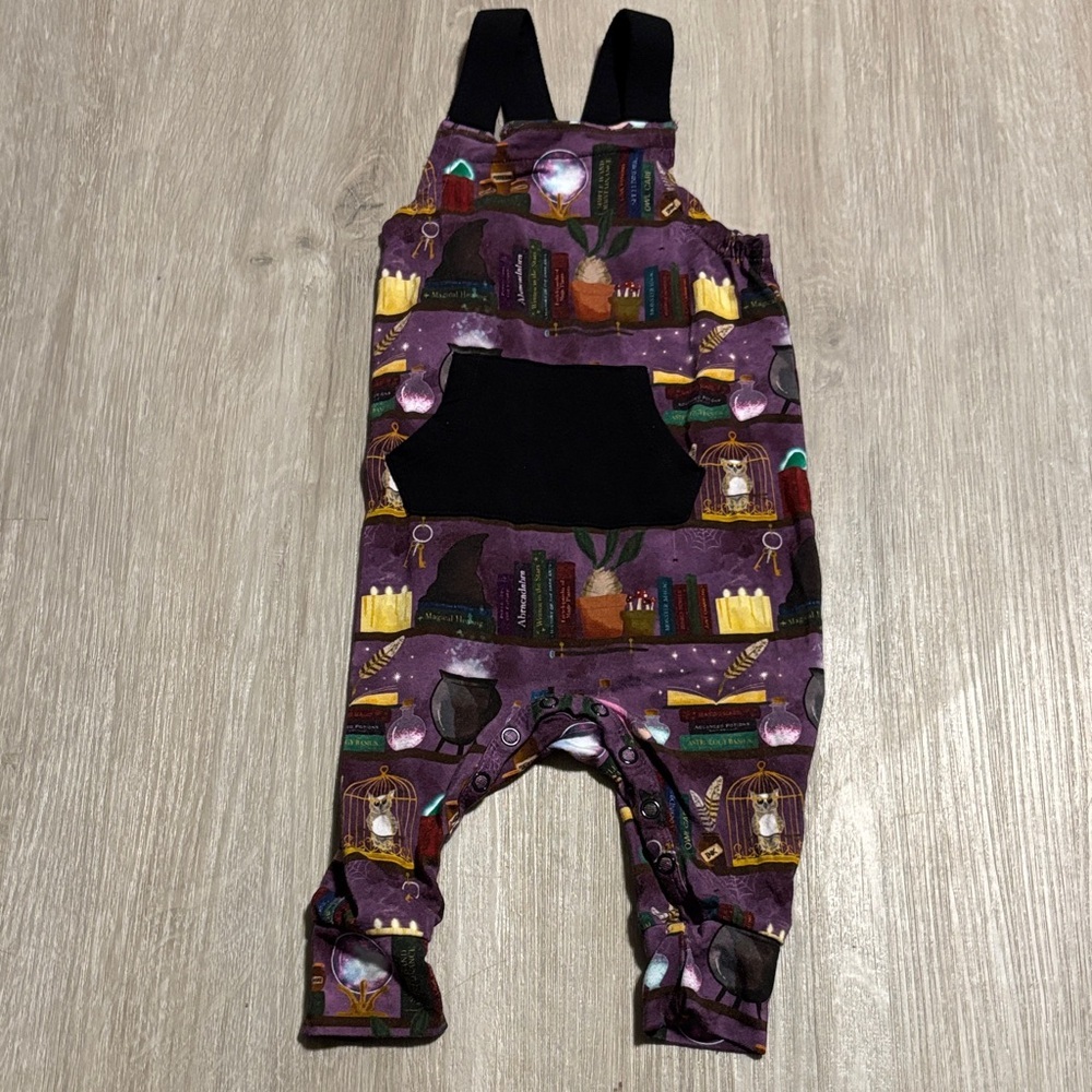 Ploom Baby Charming Kids Overalls in Purple and Black Halloween